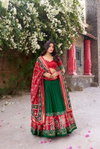 LNB1221 Tussar Silk With Patola Printed With Foil Work Lehenga With Blouse Dupatta Wholesale Price In Surat
